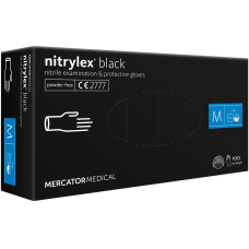 Перчатки нитриловые, текстурированные Nitrylex Black, черные (M)