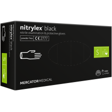 Рукавички нитрилові, текстуровані Nitrylex Black, чорні (S)