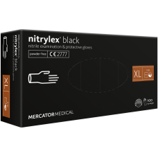 Рукавички нитрилові, текстуровані Nitrylex Black, чорні (XL)