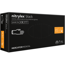 Рукавички нитрилові, текстуровані Nitrylex Black, чорні (XS)